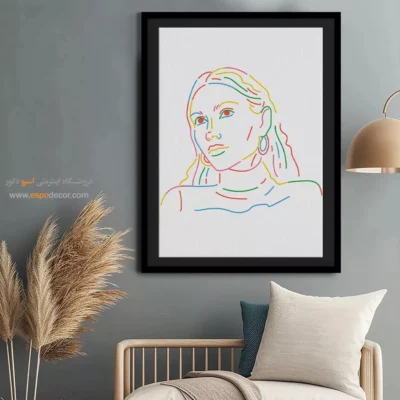 تابلو طراحی خطی دختر - فرم جریان – تابلو طراحی خطی - اسپو دکور