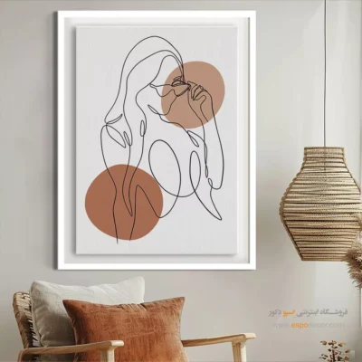 تابلو خطی زن زیبا - گالری گرافیت – تابلو طراحی خطی - اسپو دکور