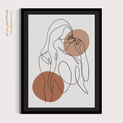تابلو خطی زن زیبا - گالری گرافیت – تابلو طراحی خطی - اسپو دکور