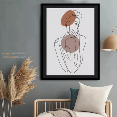 خرید تابلو خطی دختران - گرید – تابلو طراحی خطی - اسپو دکور