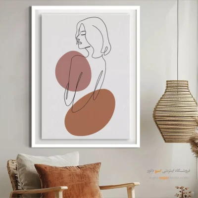 خرید تابلو فشن دخترانه - گوهرهای هندسی – تابلو طراحی خطی - اسپو دکور