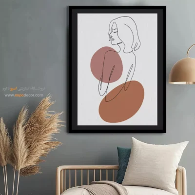 خرید تابلو فشن دخترانه - گوهرهای هندسی – تابلو طراحی خطی - اسپو دکور