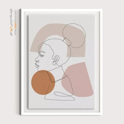 تابلو بوم طرح گل خطی - لبه های زیبا – تابلو طراحی خطی - اسپو دکور