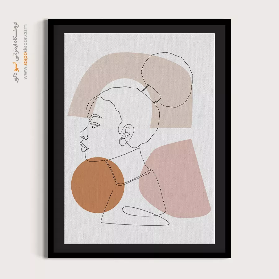 تابلو بوم طرح گل خطی - لبه های زیبا – تابلو طراحی خطی - اسپو دکور