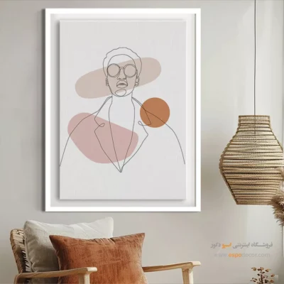 تابلو خطی گل - لعاب هندسی – تابلو طراحی خطی - اسپو دکور