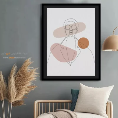 تابلو خطی گل - لعاب هندسی – تابلو طراحی خطی - اسپو دکور