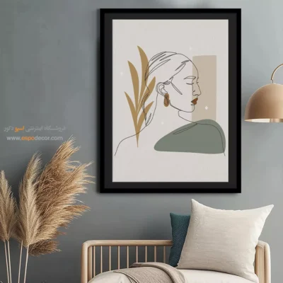 تابلو بوم مناسب اتاق خواب - ماتریس مینیمالیستی – تابلو طراحی خطی - اسپو دکور