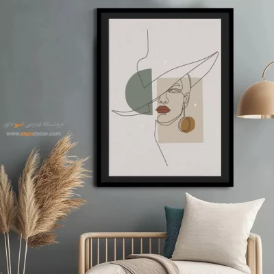 تابلو بوم دخترانه - مدلی مدرن – تابلو طراحی خطی - اسپو دکور
