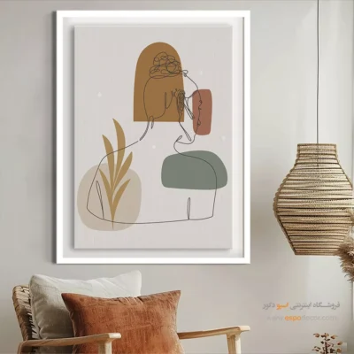 تابلو بوم مناسب اتاق دختران - مسیرهای آرام – تابلو طراحی خطی - اسپو دکور