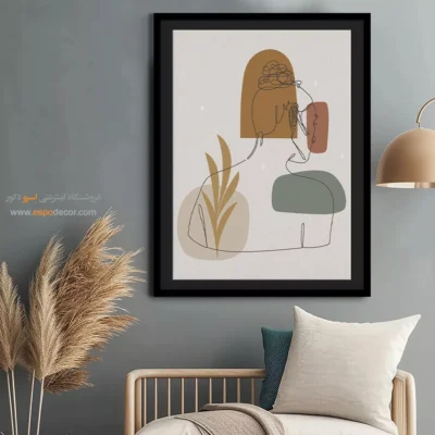 تابلو بوم مناسب اتاق دختران - مسیرهای آرام – تابلو طراحی خطی - اسپو دکور