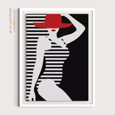 تابلو با فریم چوبی - انفجار ستاره – تابلو طراحی خطی - اسپو دکور