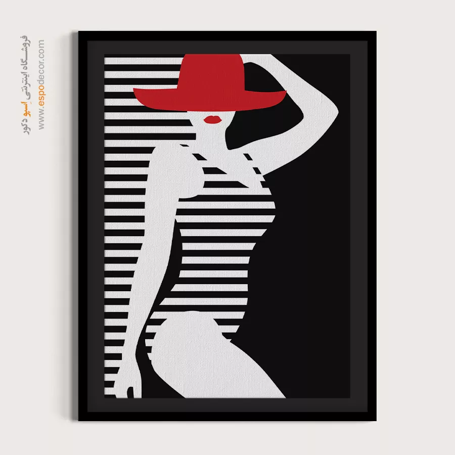 تابلو با فریم چوبی - انفجار ستاره – تابلو طراحی خطی - اسپو دکور