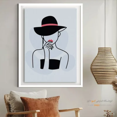 تابلو برای پذیرایی - آرزو پر زرق و برق – تابلو طراحی خطی - اسپو دکور