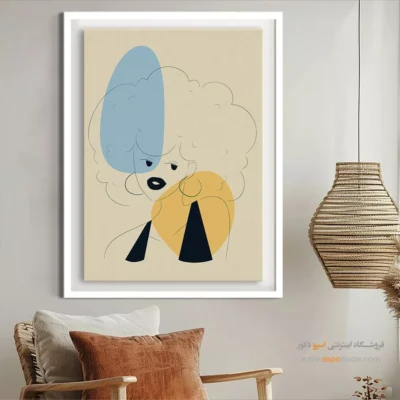 تابلو مخصوص کافی شاپ - بال فرشته – تابلو طراحی خطی - اسپو دکور