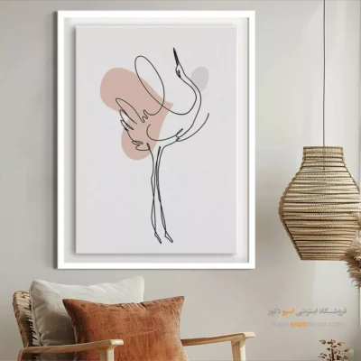 خرید تابلو بوم طراحی خطی - پری دریایی – تابلو طراحی خطی - اسپو دکور