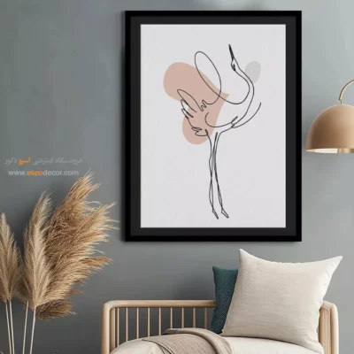 خرید تابلو بوم طراحی خطی - پری دریایی – تابلو طراحی خطی - اسپو دکور