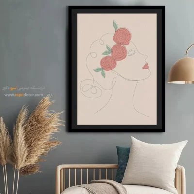 تابلو طراحی خطی دختر - پیکسی – تابلو طراحی خطی - اسپو دکور