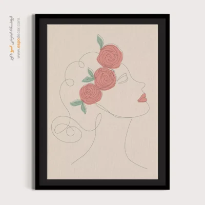 تابلو طراحی خطی دختر - پیکسی – تابلو طراحی خطی - اسپو دکور