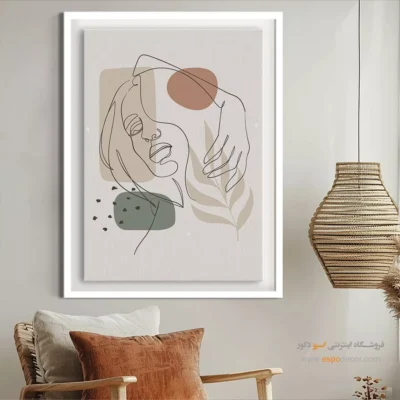 تابلو طراحی خطی گل - تک شاخ – تابلو طراحی خطی - اسپو دکور