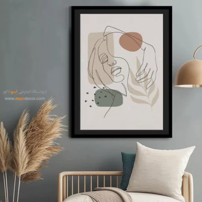 تابلو طراحی خطی گل - تک شاخ – تابلو طراحی خطی - اسپو دکور