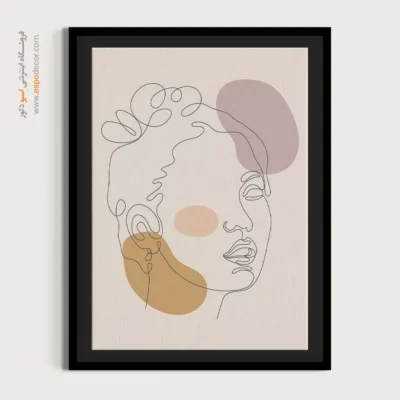 تابلو خطی برگ - جذاب – تابلو طراحی خطی - اسپو دکور