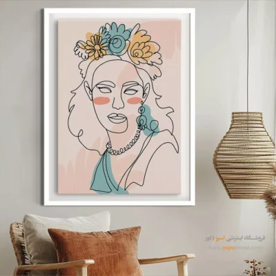 خرید تابلو مدرن - خوشبختی – تابلو طراحی خطی - اسپو دکور