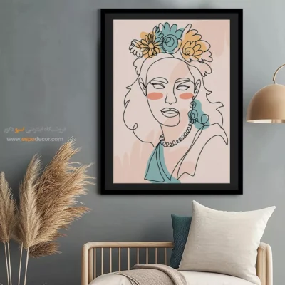 خرید تابلو مدرن - خوشبختی – تابلو طراحی خطی - اسپو دکور