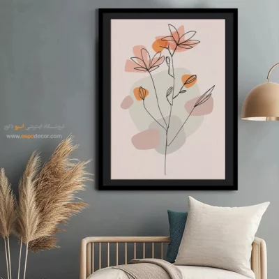 تابلو بوم طرح چهره خطی - رویایی – تابلو طراحی خطی - اسپو دکور