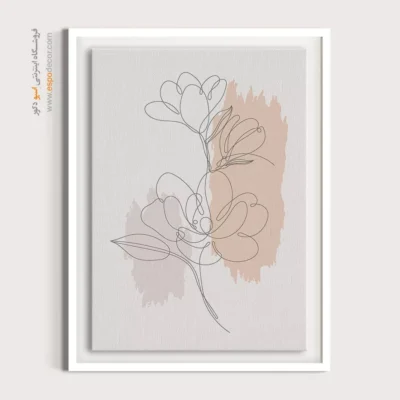 تابلو بوم طرح پرتره خطی زن - شادی بخش – تابلو طراحی خطی - اسپو دکور