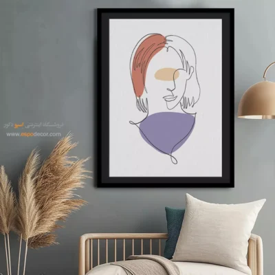 خرید تابلو خطی دختران - شب پر ستاره – تابلو طراحی خطی - اسپو دکور