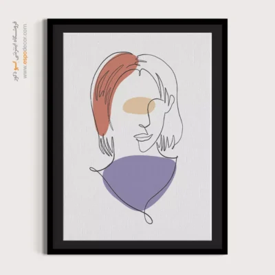 خرید تابلو خطی دختران - شب پر ستاره – تابلو طراحی خطی - اسپو دکور