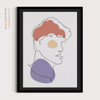 تابلو بوم خطی زن با کلاه - شکوفه – تابلو طراحی خطی - اسپو دکور