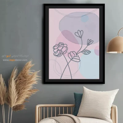 تابلو بوم طرح نقاشی خطی - صمیمانه – تابلو طراحی خطی - اسپو دکور