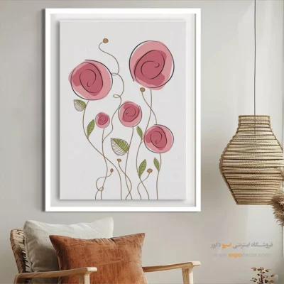 تابلو بوم مدرن و فانتزی - عشق – تابلو طراحی خطی - اسپو دکور