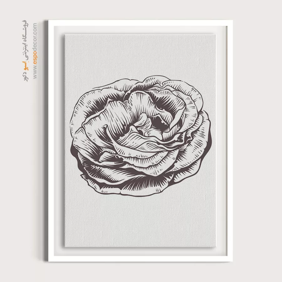 تابلو بوم طرح پرتره خطی زن - غریب – تابلو طراحی خطی - اسپو دکور