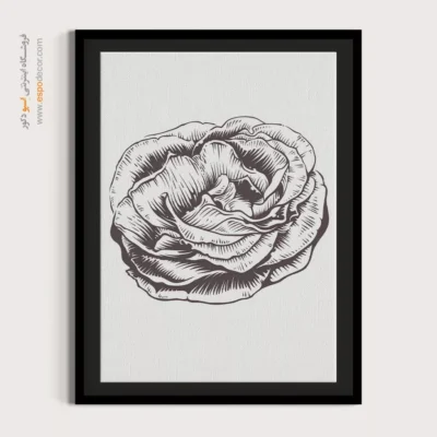 تابلو بوم طرح پرتره خطی زن - غریب – تابلو طراحی خطی - اسپو دکور