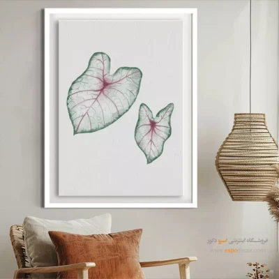 تابلو بوم طرح پرتره خطی زن - غنچه شکوفه – تابلو طراحی خطی - اسپو دکور