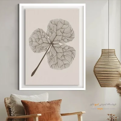 خرید تابلو مینیمال گل - فانتزی – تابلو طراحی خطی - اسپو دکور