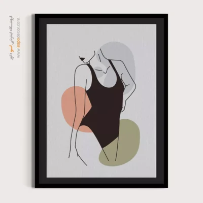 تابلو طراحی خطی زن - فرشته – تابلو طراحی خطی - اسپو دکور