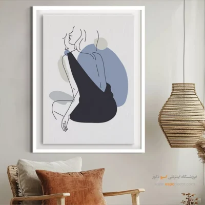 تابلو طراحی خطی انتزاعی - قلب هارمونی – تابلو طراحی خطی - اسپو دکور