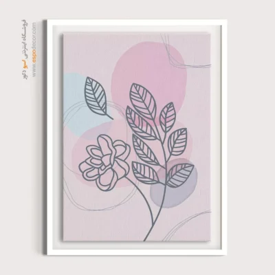 تابلو بوم طرح گل خطی - گل – تابلو طراحی خطی - اسپو دکور