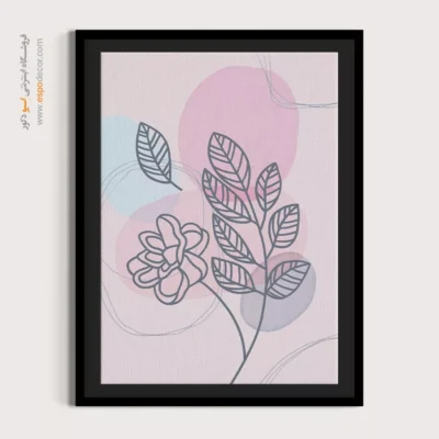 تابلو بوم طرح گل خطی - گل – تابلو طراحی خطی - اسپو دکور