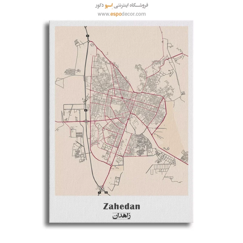تابلو نقشه شهر زاهدان