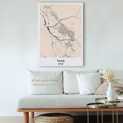 خرید تابلو نقشه شهر یاسوج