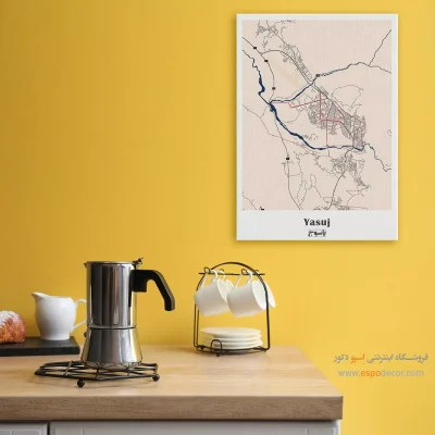 خرید تابلو نقشه شهر یاسوج