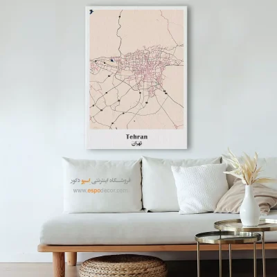 خرید تابلو نقشه تهران