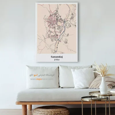 خرید تابلو نقشه شهر سنندج