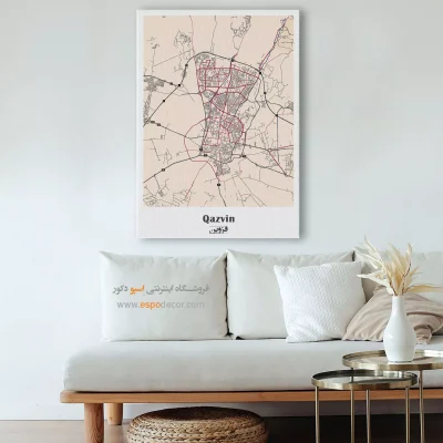 خرید تابلو نقشه قزوین