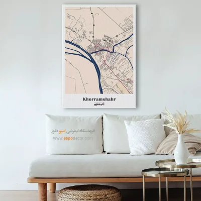 خرید تابلو نقشه شهر خرمشهر