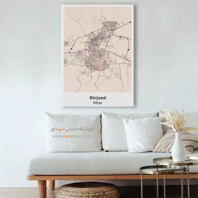 خرید تابلو نقشه شهر بیرجند